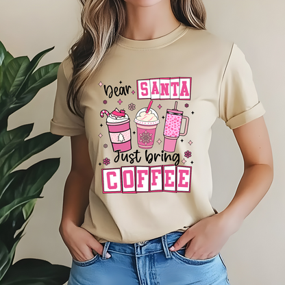 Dear santa just bring coffe-Jersey Short Sleeve Tee