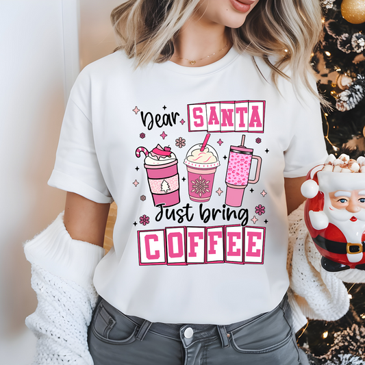 Dear santa just bring coffe-Jersey Short Sleeve Tee