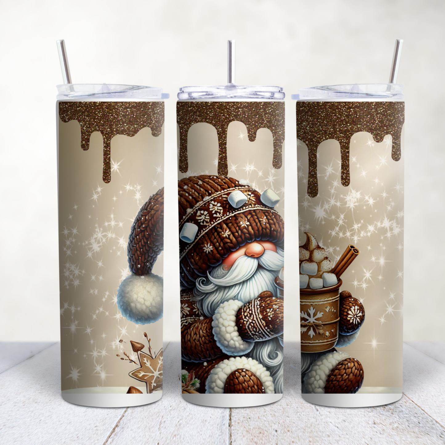 Snow Man-Skinny Tumbler Christmas Tree Cakes