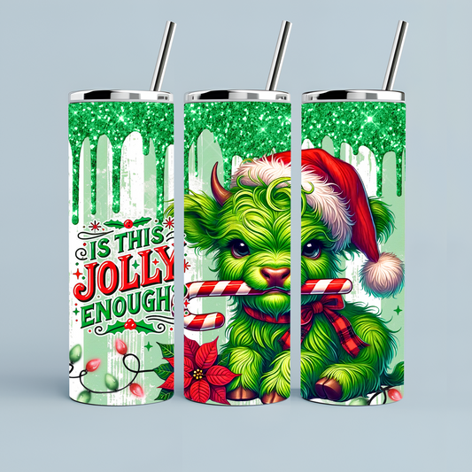 Skinny Tumbler-Christmas Grinch Cow