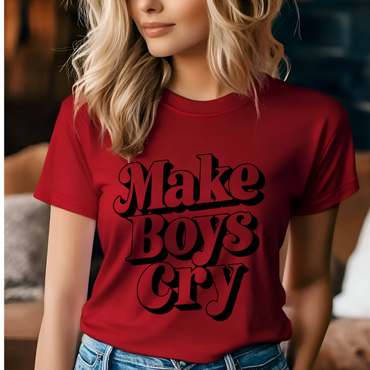 Funny Make Boys Cry Unisex Tee - Aesthetic Oversized Shirt