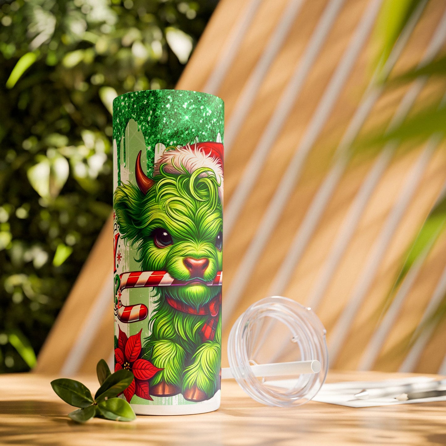 Skinny Tumbler-Christmas Grinch Cow