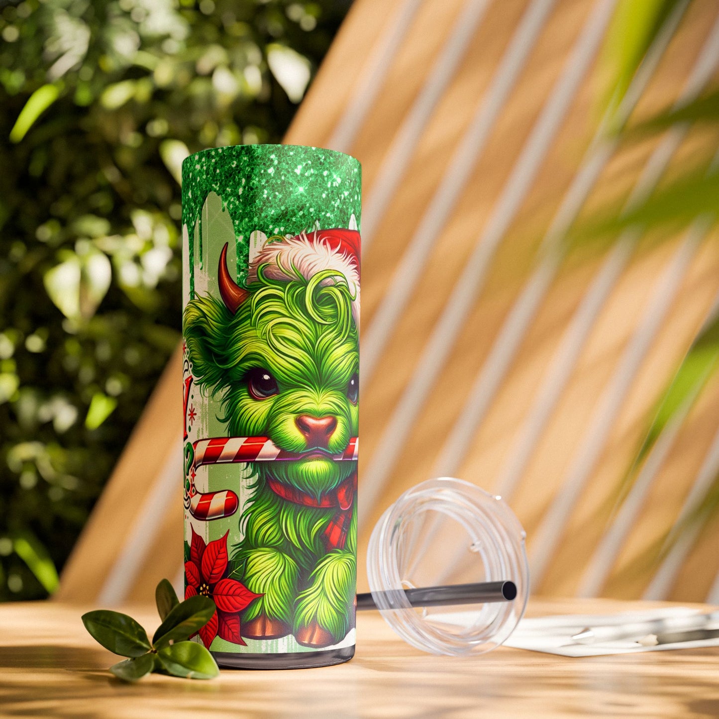 Skinny Tumbler-Christmas Grinch Cow