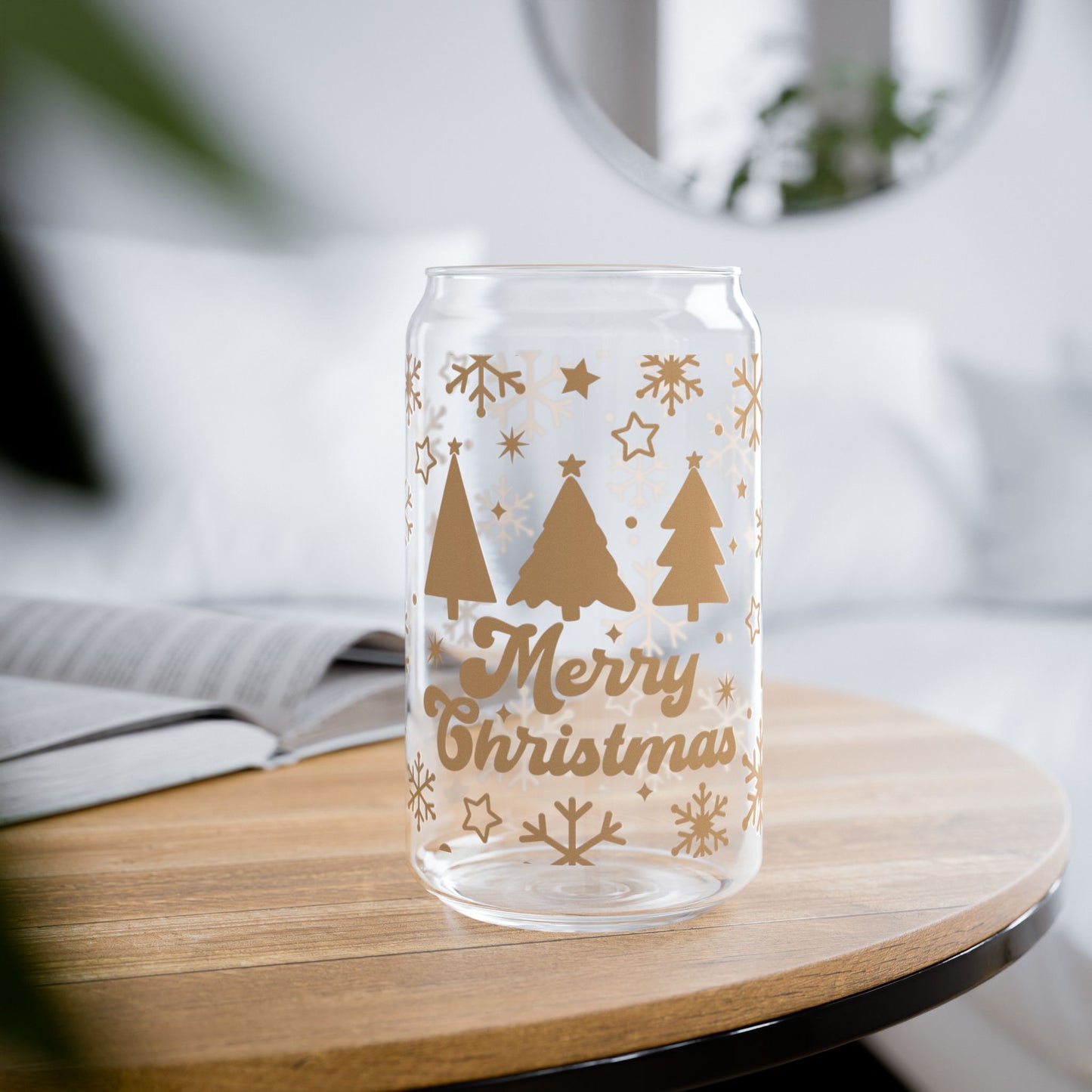 Merry Christmas tree-Christmas Iced Coffee Glass