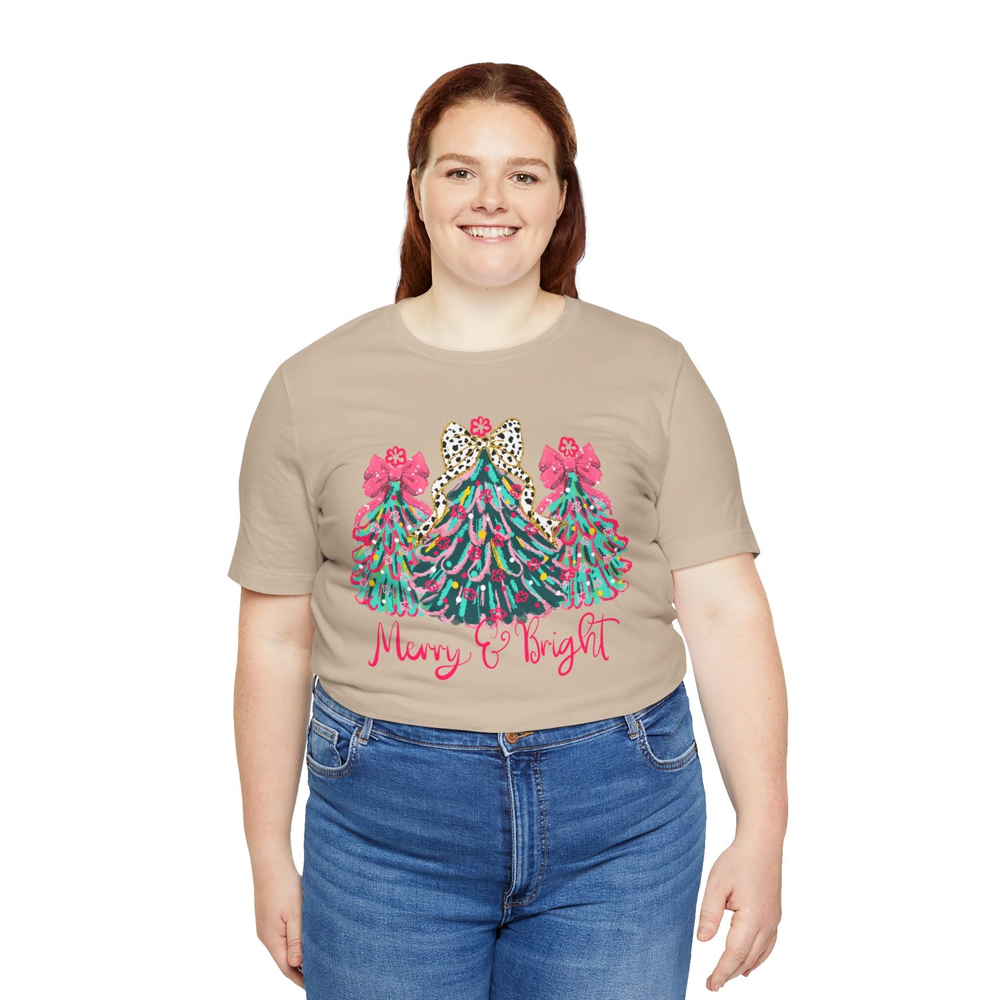 Christmas Tree Unisex Tee - Merry and Bright Trees, Women's Holiday Shirt